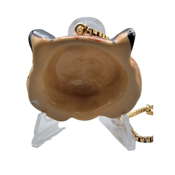 Tiger Head Pendant Necklace 22" Gold Plated Box Chain Handmade Large Statement - Picture 14 of 16